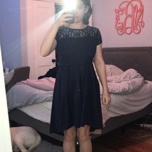Navy Blue High Low Dress